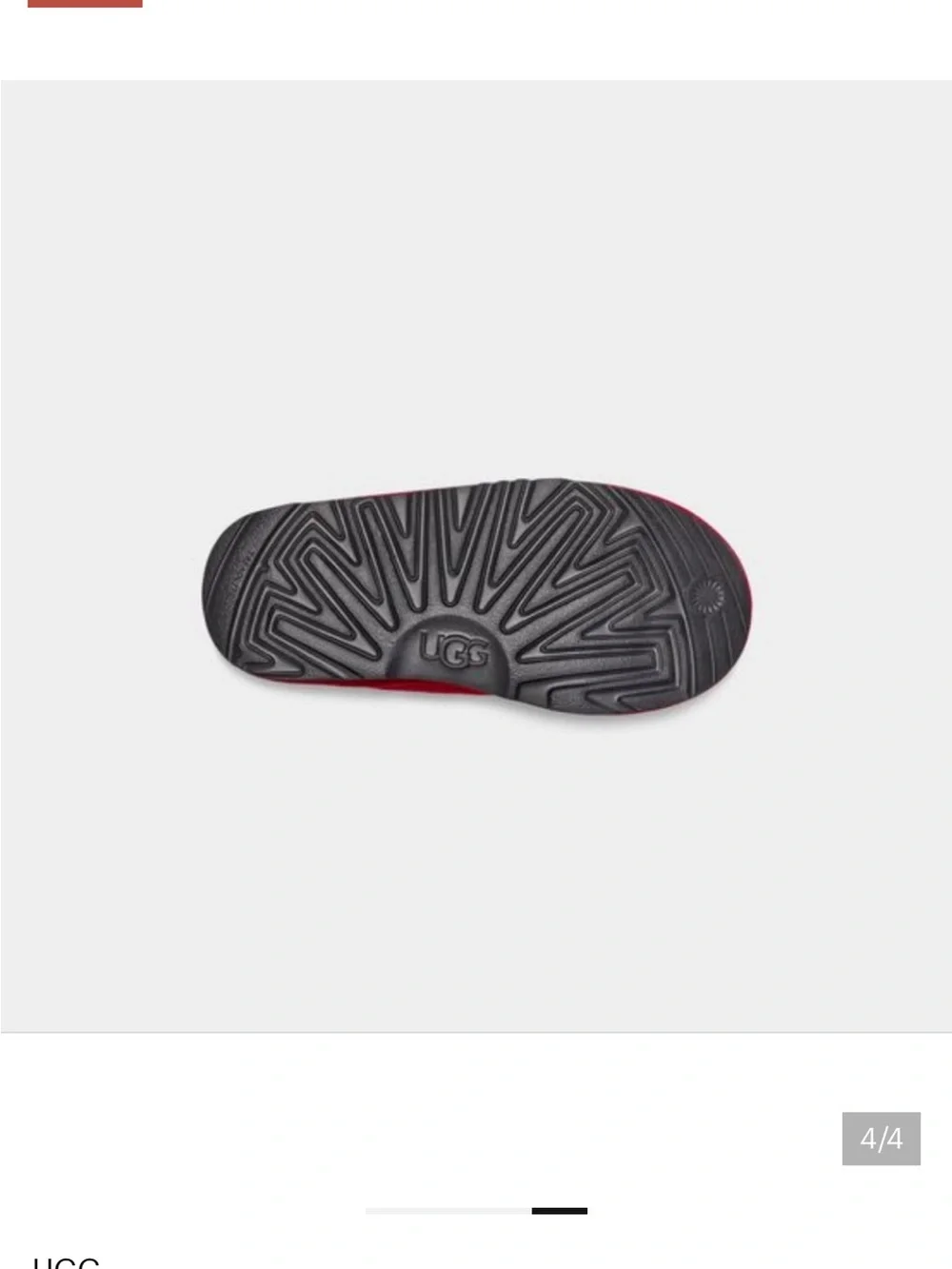 Tasman Ugg slipper red black size 5